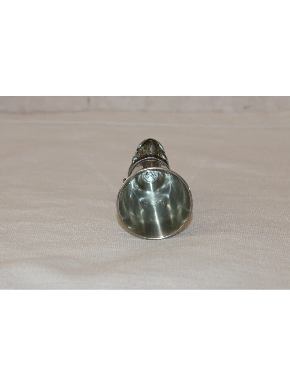 Universal Pewter Dog Head Stirrup Cup Shot Glass Hunting Sporting Barware
